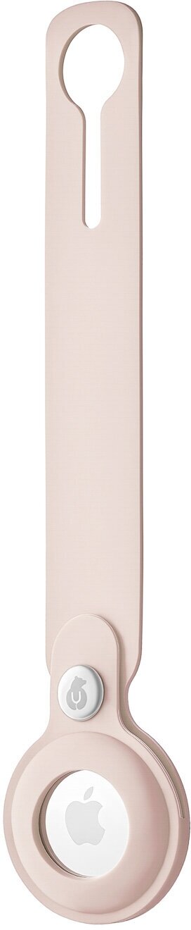 Чехол-брелок uBear Touch Case для AirTag с кнопкой-фиксатором, силикон Soft-touch, розовый