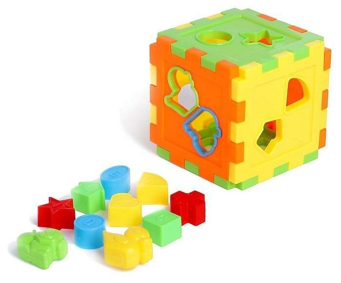 Развивающая игрушка-сортер "Куб" со счётами