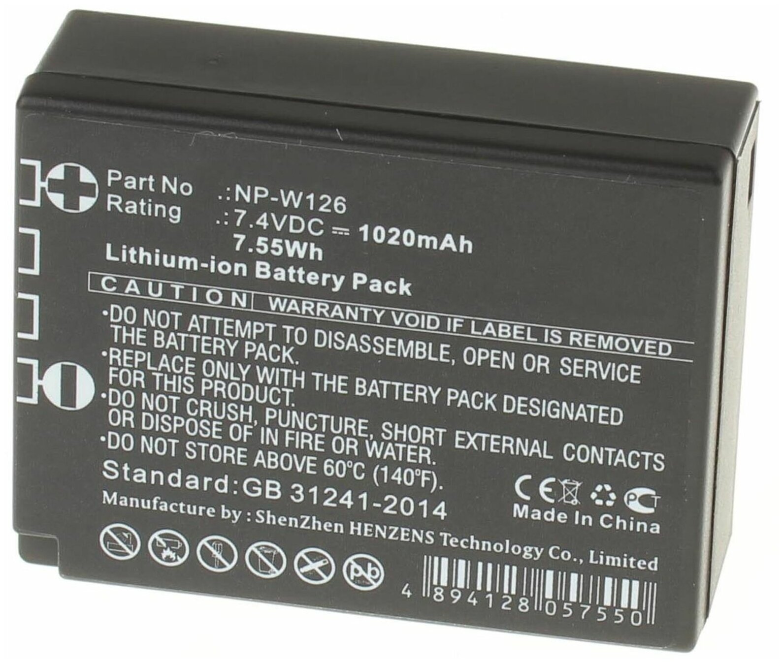 Аккумуляторная батарея iBatt 1020mAh для Fujifilm NP-W126S, iB-F152
