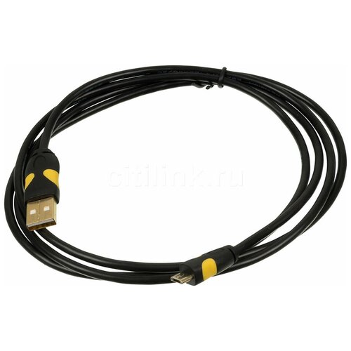 Кабель 2A Smooth connector, micro USB (m) - USB (m), 1.5м, 2A, черный кабель digma micro usb m usb m 0 15м 2a синий [microusb 0 15m bl]