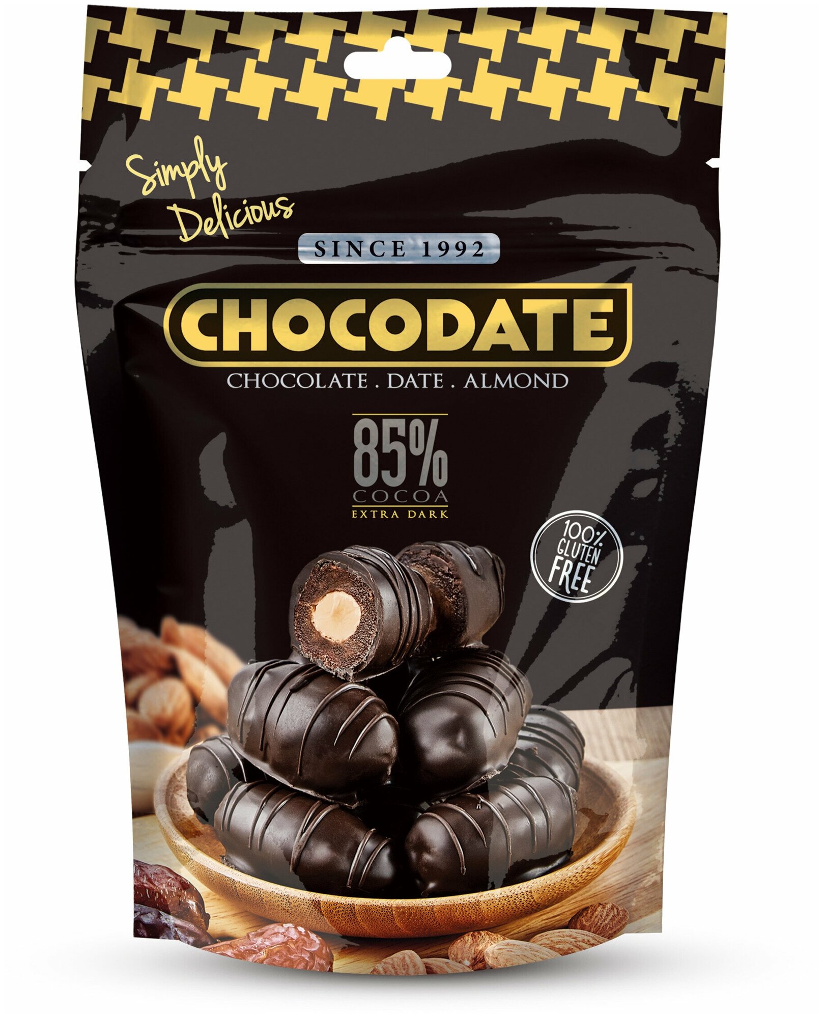 Финики с миндалем в горьком шоколаде «Chocodate» 100 грамм