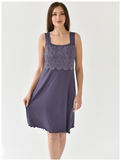 Сорочка Текстильный Край, размер 54, фиолетовый