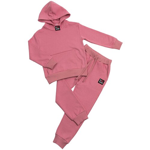 Комплект одежды Twins, худи и брюки, размер 32 (122-128), розовый