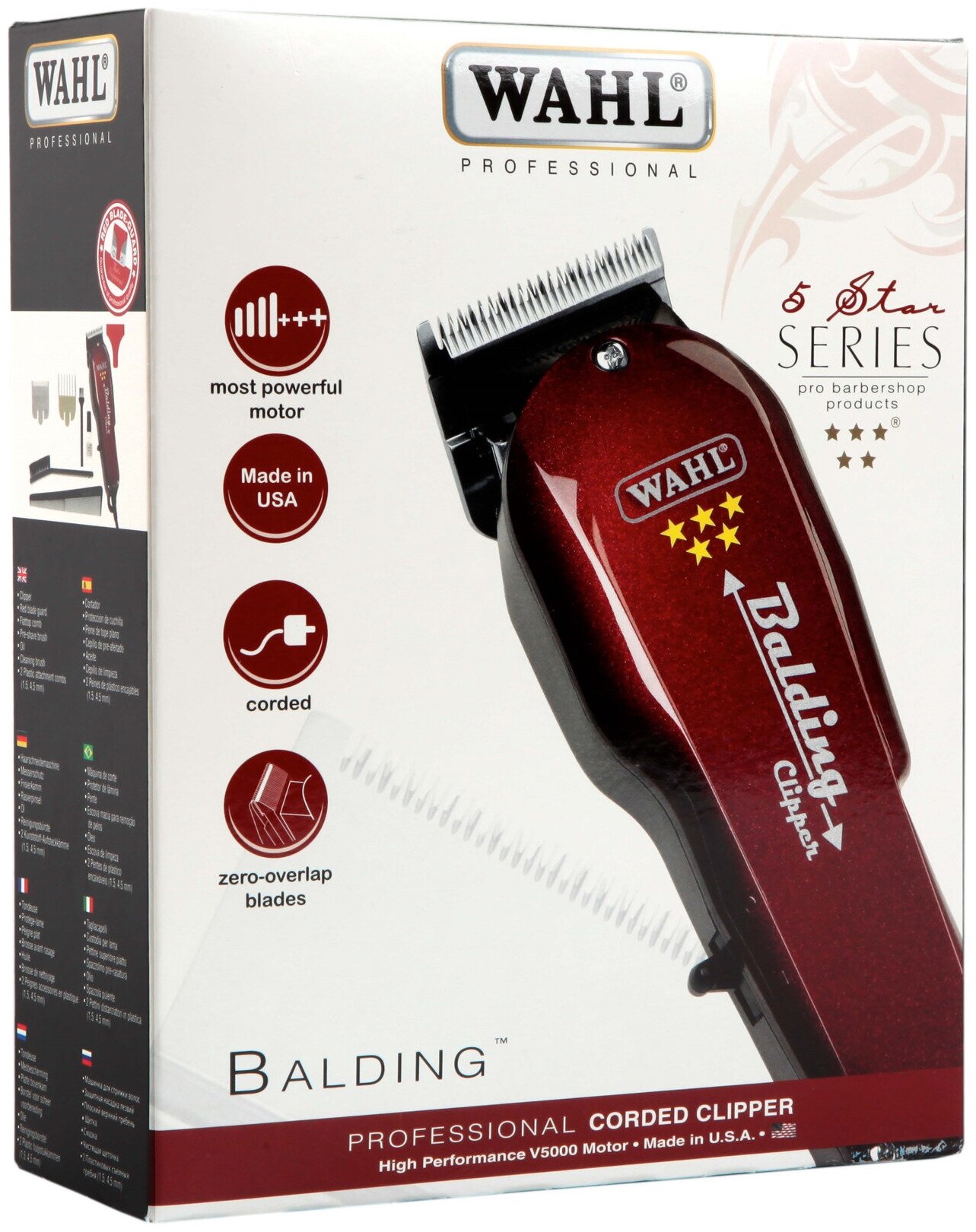 Машинка для стрижки Wahl 8110-316H Balding Clipper 5 Star, бордовый - фотография № 3