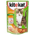 Влажный корм для кошек Kitekat курица (кусочки в соусе) - изображение