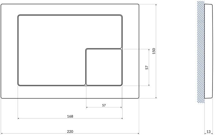 Кнопка слива смыва для унитаза Cersanit CORNER 64107