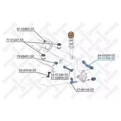 фото Stellox 5401038sx 54-01038-sx_рычаг задней подвески правый алюм.\ bmw е39 95