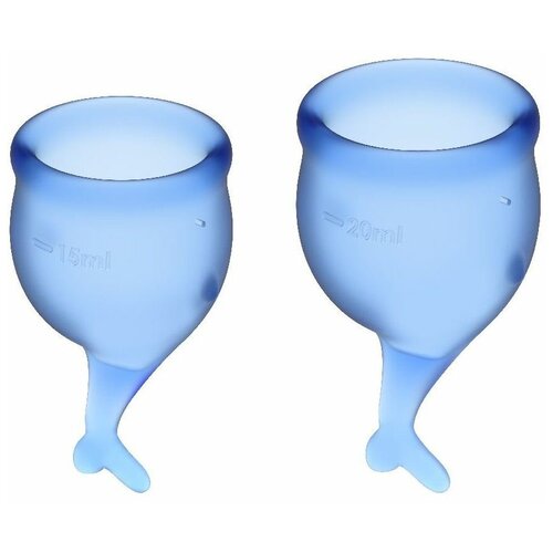 набор голубых менструальных чаш feel confident menstrual cup satisfyer j1762 3 голубой Satisfyer Набор синих менструальных чаш Feel secure Menstrual Cup