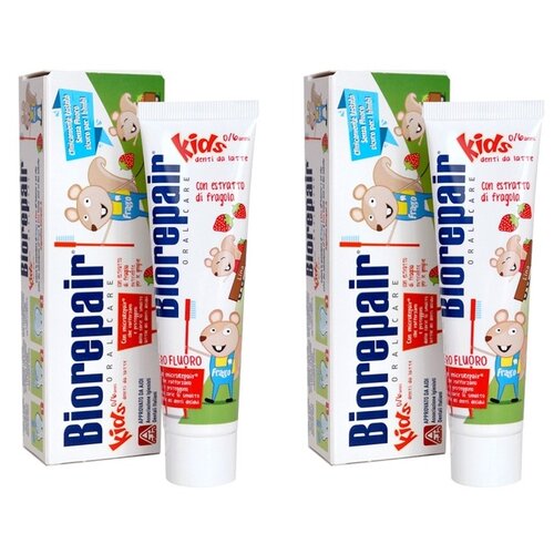 Детская зубная паста Biorepair Kids со вкусом клубники (2 штуки)
