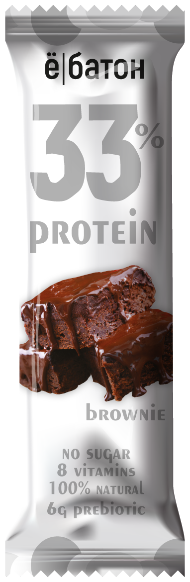 Протеиновый батончик ё/батон 33% protein со вкусом брауни, 45гр*15шт