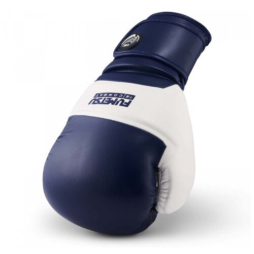 Боксерские тренировочные перчатки Fumetsu сине- белые Ghost 12 унций