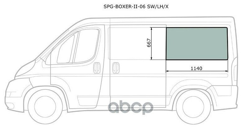 Стекло кузова заднее левое PEUGEOT BOXER II/FIAT DUCATO II/CITROEN JUMPER II 06-