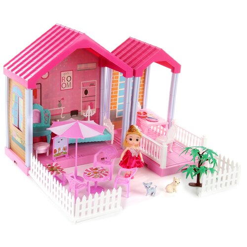 Купить Дом для куклы Veld Co с аксессуарами, розовый, пластик