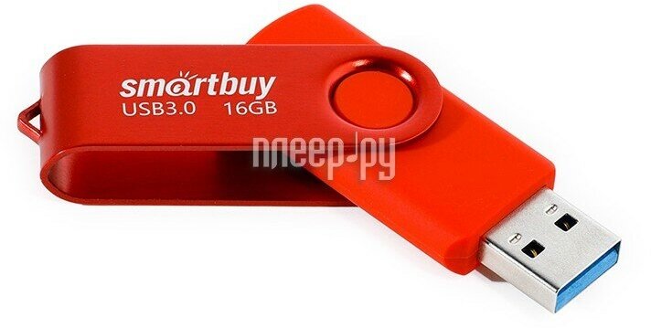 Комплект 2 шт Память Smart Buy "Twist" 16GB USB 3.0 Flash Drive красный