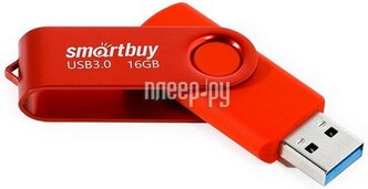 Память Smart Buy "Twist" 16GB, USB 3.0 Flash Drive, красный