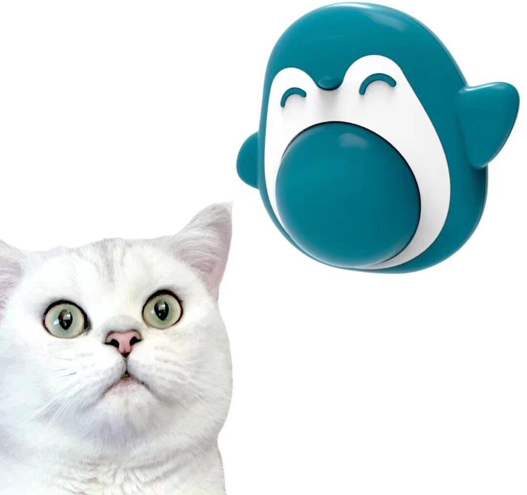 Кошачья мята Игрушка - лакомство для кошек с кошачьей мятой в форме Пингвина Кошачий леденец (Голубой) - фотография № 15