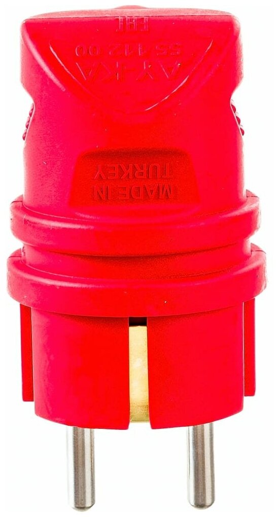 AY-KA Вилка угловая каучук с/з 16А IP44 красная 5511201