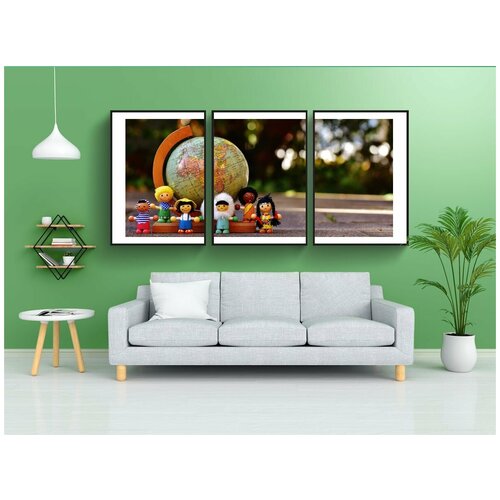 фото Набор модулных постеров для интерьера "разные национальности, дети, люди" 60x90 см. в тубусе, без рамки lotsprints