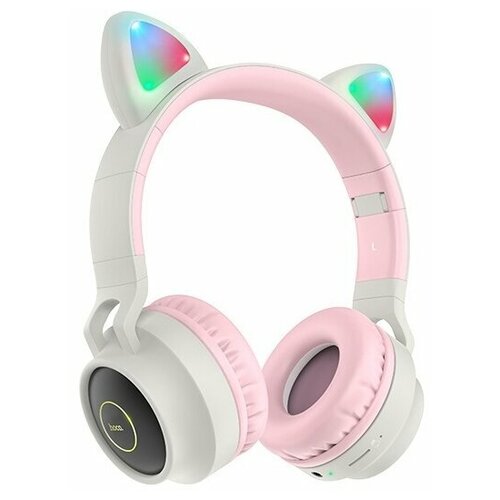 Беспроводные наушники HOCO W27 Cat ear серый с розовым 259900₽