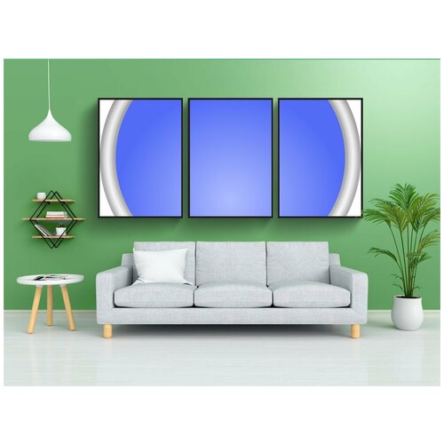 фото Набор модулных постеров для интерьера "синий, круг, круглый" 60x90 см. в тубусе, без рамки lotsprints