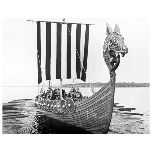 фото Постер на холсте лодка викингов (viking boat) 38см. x 30см. твой постер