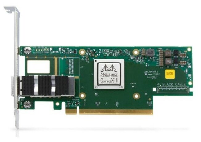 Адаптер MELLANOX Infiniband ConnectX®-6 VPI adapter card, 100Gb/s (HDR100, EDR IB and 100GbE), single-port QSFP56, PCIe3.0/4.0 x16, tall bracket, single pack