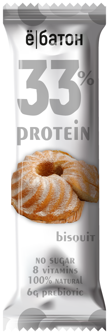 Протеиновый батончик ё/батон 33% protein со вкусом бисквит-карамель, 45гр*15шт