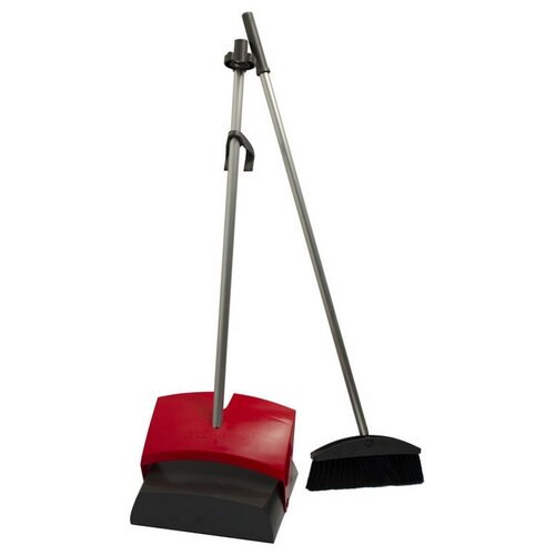 Комплект для уборки Vermop щётка, совок с крышкой 089602 красный 1 шт.