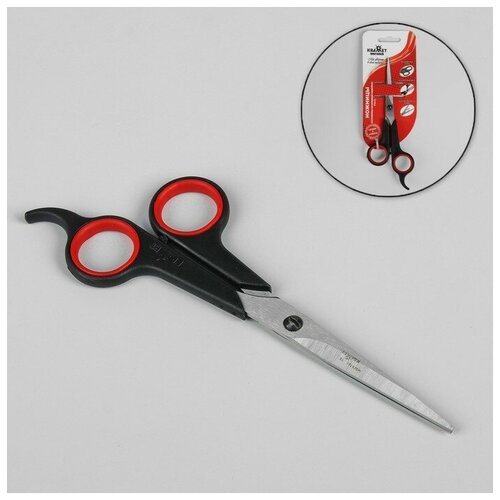 KRAMET Ножницы парикмахерские, с упором, лезвие — 6 см, цвет чёрный/красный, H-087