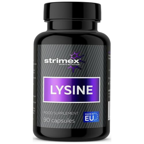 Аминокислота Лизин Strimex L-Lysine, 90 капсул solaray l lysine 1000 мг 90 таблеток аминокислота л лизин комплекс с витамином с плюс цинк для поддержки иммунитета