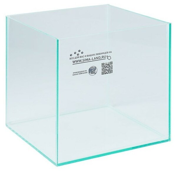 Пижон Аквариум куб без покровного стекла, 16 литров, 25 х 25 х 25 см, бесцветный шов - фотография № 1