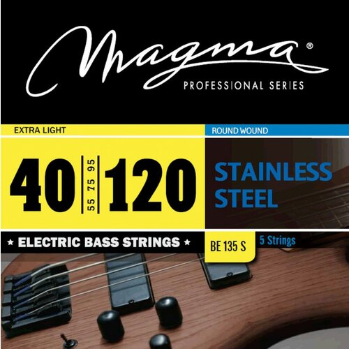 Комплект струн для 5-струнной бас-гитары Low B 40-120 Magma Strings BE135S