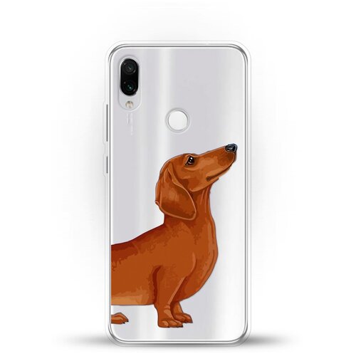 фото Силиконовый чехол коричневая такса на xiaomi redmi note 7 pro andy & paul