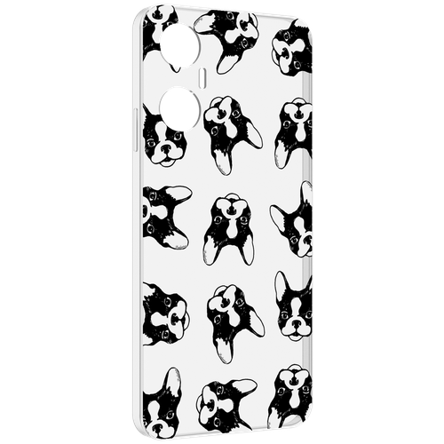 Чехол MyPads черно белые собачки для Infinix Hot 20 5G задняя-панель-накладка-бампер