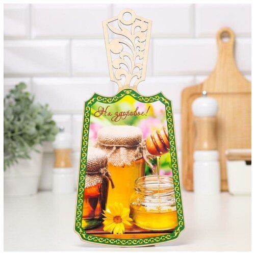 фото Доска разделочная"на здоровье!", дерево, лакированная, 17,5х37 см 5546076 .