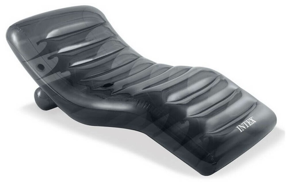 Надувное кресло 191х99 см, шезлонг пляжный для плавания, цвет дымчато-серый, нагрузка до 100 кг, от 14 лет, без насоса, intex 56875
