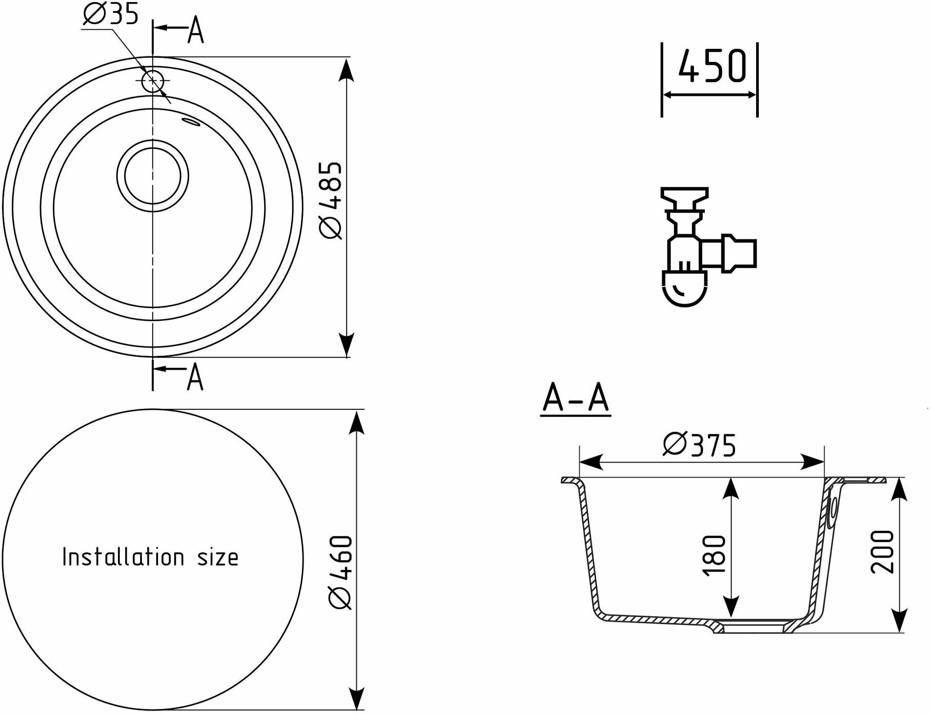 Мойка ULGRAN Quartz Nora 485-05 бетон - фотография № 6