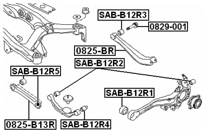 Сайлентблок Тяги Subaru Legacy B12 10.98-06.03 (El) Задней Поперечной Febest Febest арт. SABB12R5