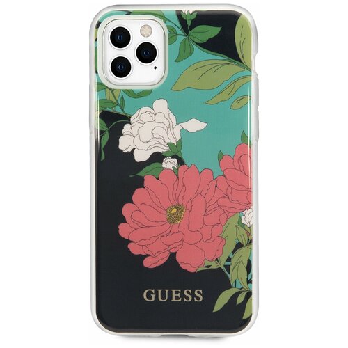 Чехол Guess Flower Hard Shiny N.1 для iPhone 11 Pro, зеленый