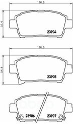 Дисковые тормозные колодки передние NISSHINBO NP1054 для BYD, Geely, Great Wall, Lifan, Toyota (4 шт.)