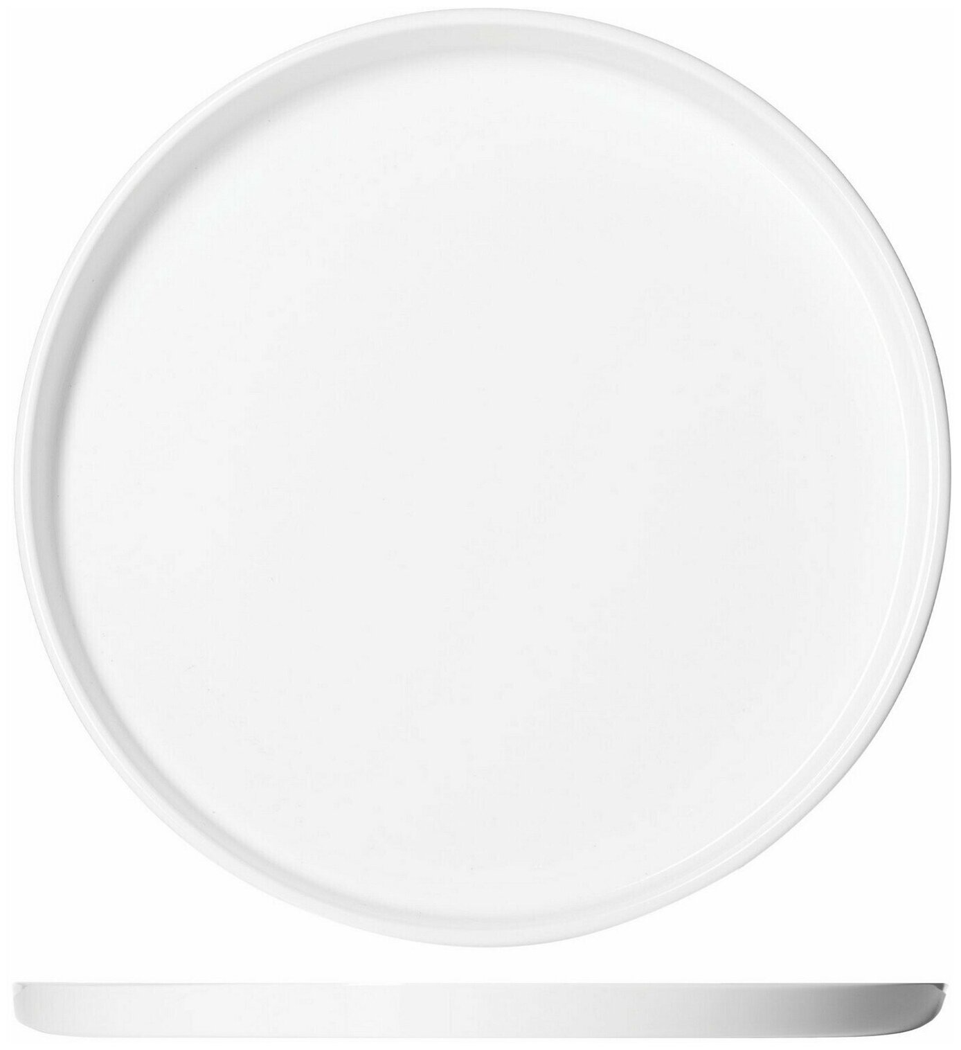 Блюдо Kunstwerk круглое с бортом 200х200х15мм, фарфор, белый