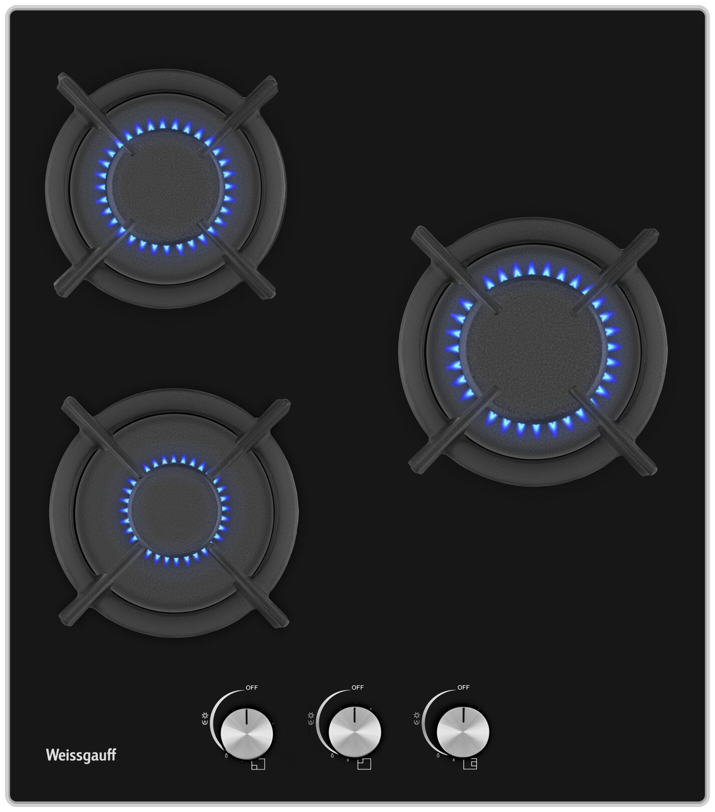 Газовая варочная панель Weissgauff HG 430 BGH, черный - фотография № 2