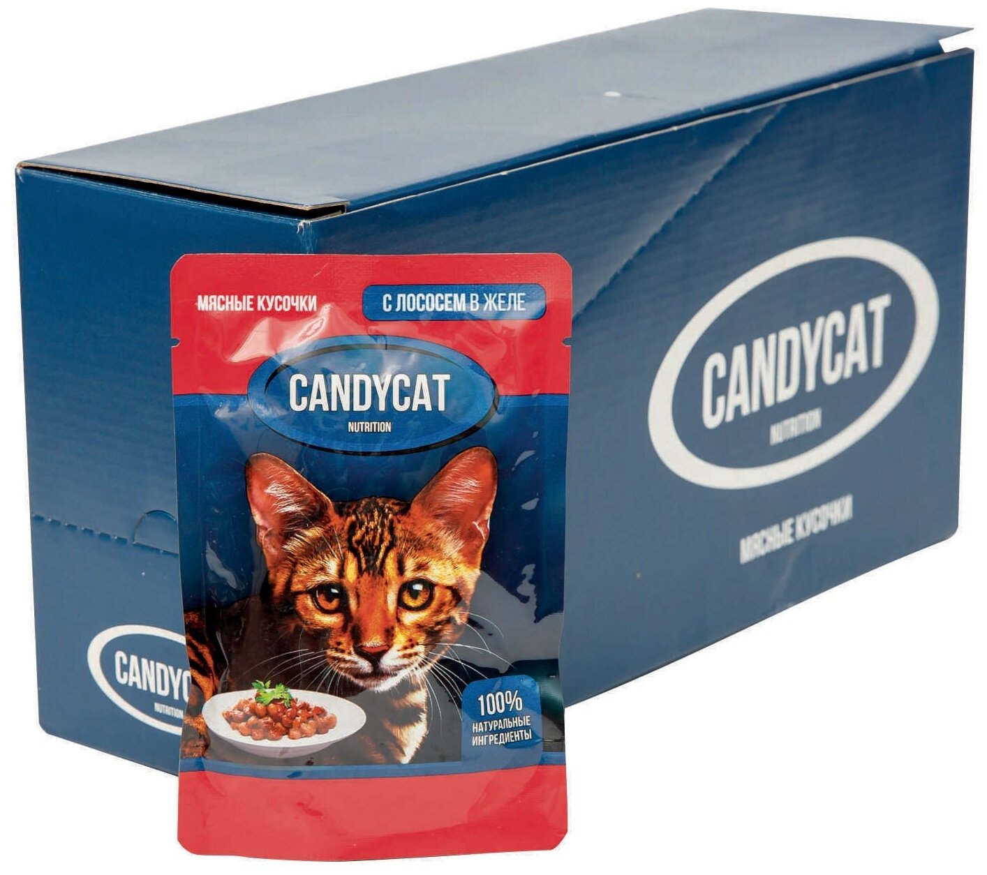Консервы для кошек CANDYCAT лосось в желе, 85 г х 24 шт - фотография № 3