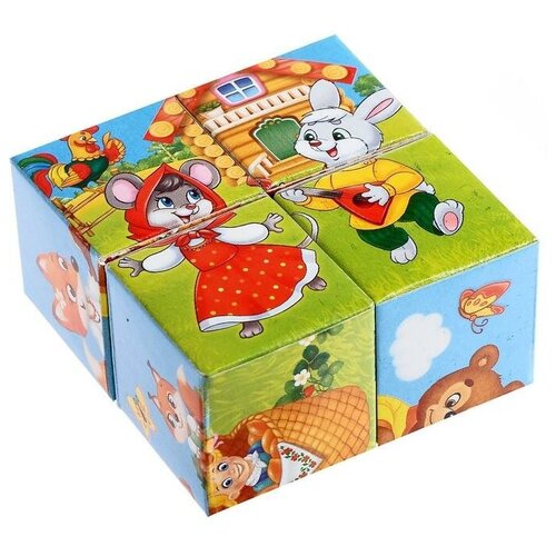 Кубики картонные «Любимые сказки», 4 шт тг наст игра кубики любимые сказки арт 00571