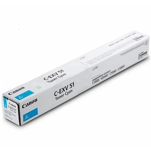 Тонер Canon C-EXV51C, для iR-ADV C5535/5535i/5540i/5550i/5560ii MFP, голубой, туба картридж для лазерного принтера easyprint lc exv51c c exv51c