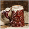 Керамика ручной работы Кружка для пива "Пивная" коричневая, глазурь, 0,8 л, микс