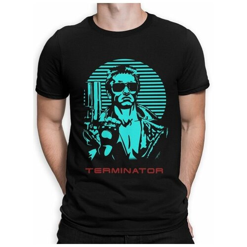 Футболка Design Heroes Терминатор / Terminator Мужская Черная 2XL