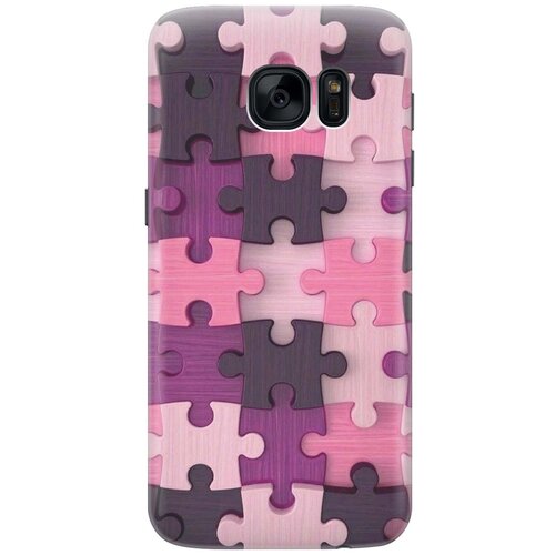 фото Gosso ультратонкий силиконовый чехол-накладка для samsung galaxy s7 с принтом "сиреневый паззл"