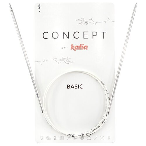 Спицы круговые супергладкие CONCEPT BY KATIA Basic N3, 100 см спицы круговые супергладкие concept by katia lace n3 150 см