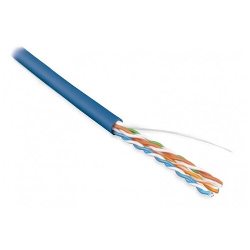 Кабель Hyperline UUTP4-C5E-S24-IN-LSZH-BL-305 (U/UTP, CAT.5E, LSZH, 305 м, синий) кабель hyperline uutp4 c5e s24 in lszh 305 м красный